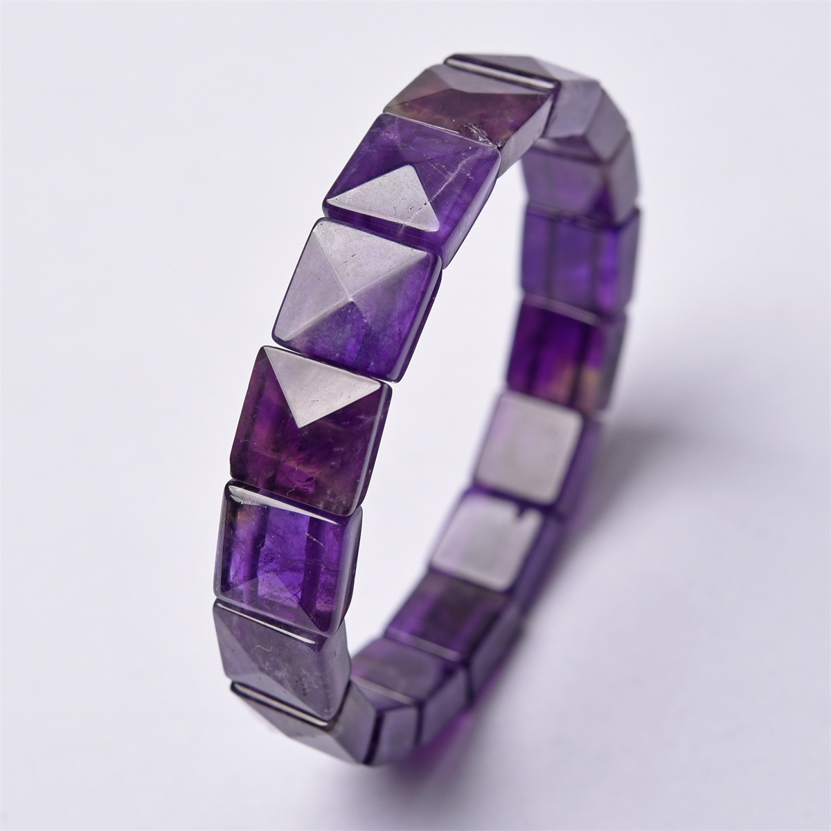 Amethyst faceted square