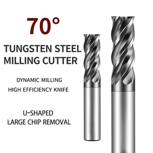 <strong>Not</strong> Easy to Deform 4-100 Tungsten Steel Flat <strong>Cutter</strong> 70&deg;Dynamic Milling U Groove End Mills - Product Image 2