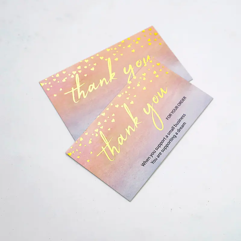Recycled Paper Thank You Greeting Card Postcards with Logo Customized Fancy Design Offset Printing Business Custom Art