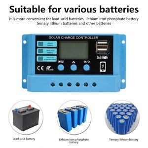 PWM Solarladeregler12V 14V 10A/20A/30A Solar regler Solar panel Batterie regler LCD-Anzeige Dual USB 5V Ausgang