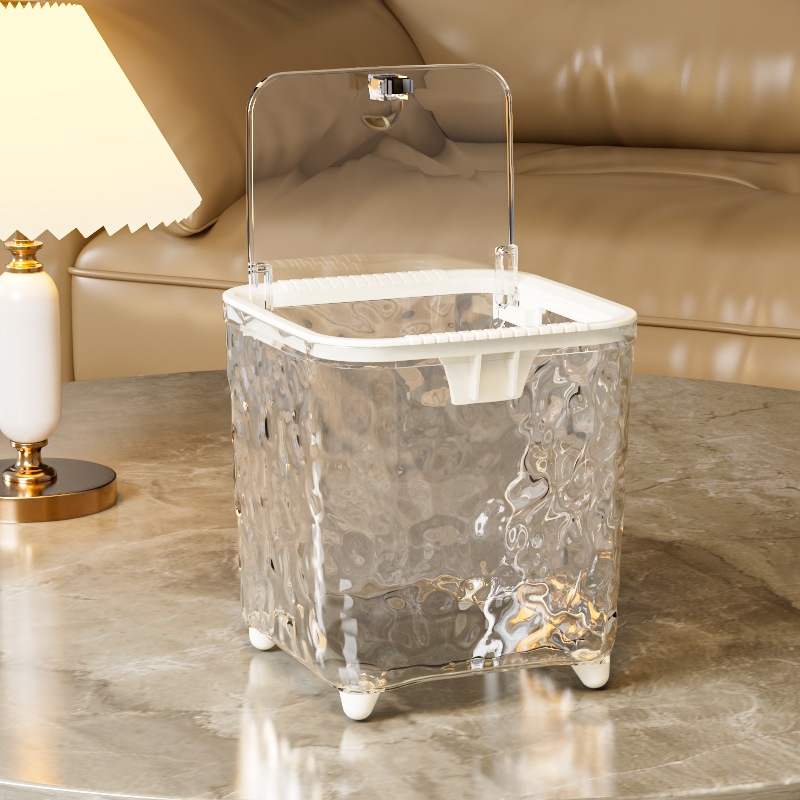 Couvercle de bombe transparent blanc léger et luxueux à ondulation d'eau