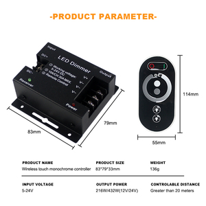 DC5-24V 10A/CH RF PWM Wireless RF Dimmer LED Einfarbig 6 Tasten Touch Slide Fernbedienung LED-Streifen leuchten Dimmer - Product Image 2
