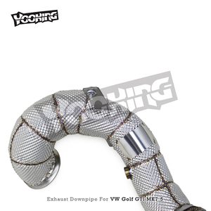 Custom <strong>Header</strong> Downpipe for VW GOLF <strong>7</strong>/<strong>7</strong>.5 MK7/MK7.5 GTI 2.0T 2014-2020 Free Flow Heat Shield Straight Down Pipe Exhaust Muffler - Product Image 2