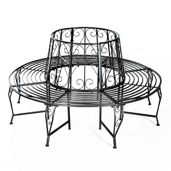 Factory supply metal round garden tree bench outdoor garden patio park circular chair seat