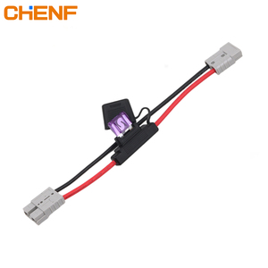 CHENF 600V 50A oto gri çift Pin 8AWG kırmızı siyah tel koşum güç konnektörü ile 100A pil iki timsah klip kablosu - Product Image 3