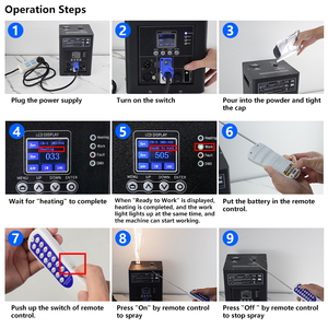 750 Watt Trắng pháo hoa lạnh Spark đài phun nước máy 4 gói với trường hợp 4 cái nguồn cung cấp đám cưới - Product Image 3