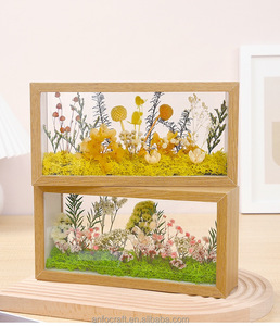 Vetrine con cornice in legno, cornice profonda <span class=keywords><strong>ShadowBox</strong></span>, 3D legno in acrilico stampato con cornice a fiori da parete