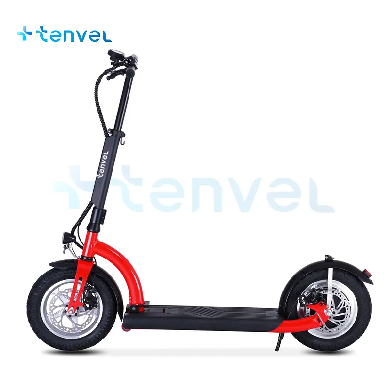 Tenvel 2023 고품질 E 스쿠터 36V 350WElectric 12 인치 휠 충전식 배터리 전원 전기 스쿠터