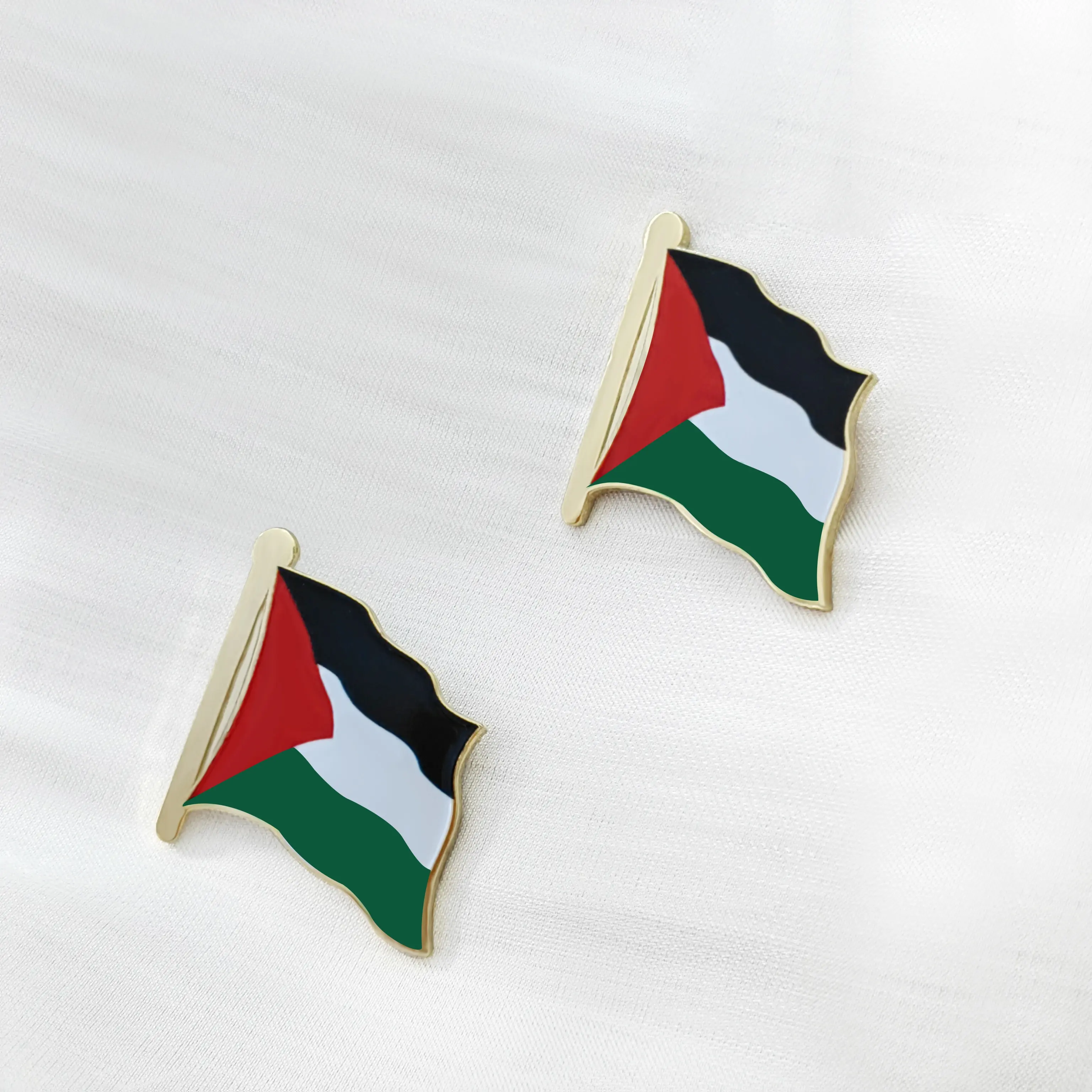 Изготовленный на заказ завод, металлические поделки высокого качества, значок с флагом Palestinian, эмалевые нагрудные булавки