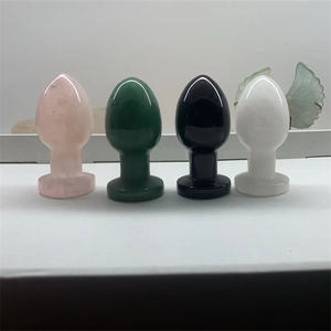 Hoge Kwaliteit Hand Gesneden Multi Color Kwarts Kristal Zwart Obsidiaan Anale Plug Voor Helende Stenen Verkoop - Product Image 6