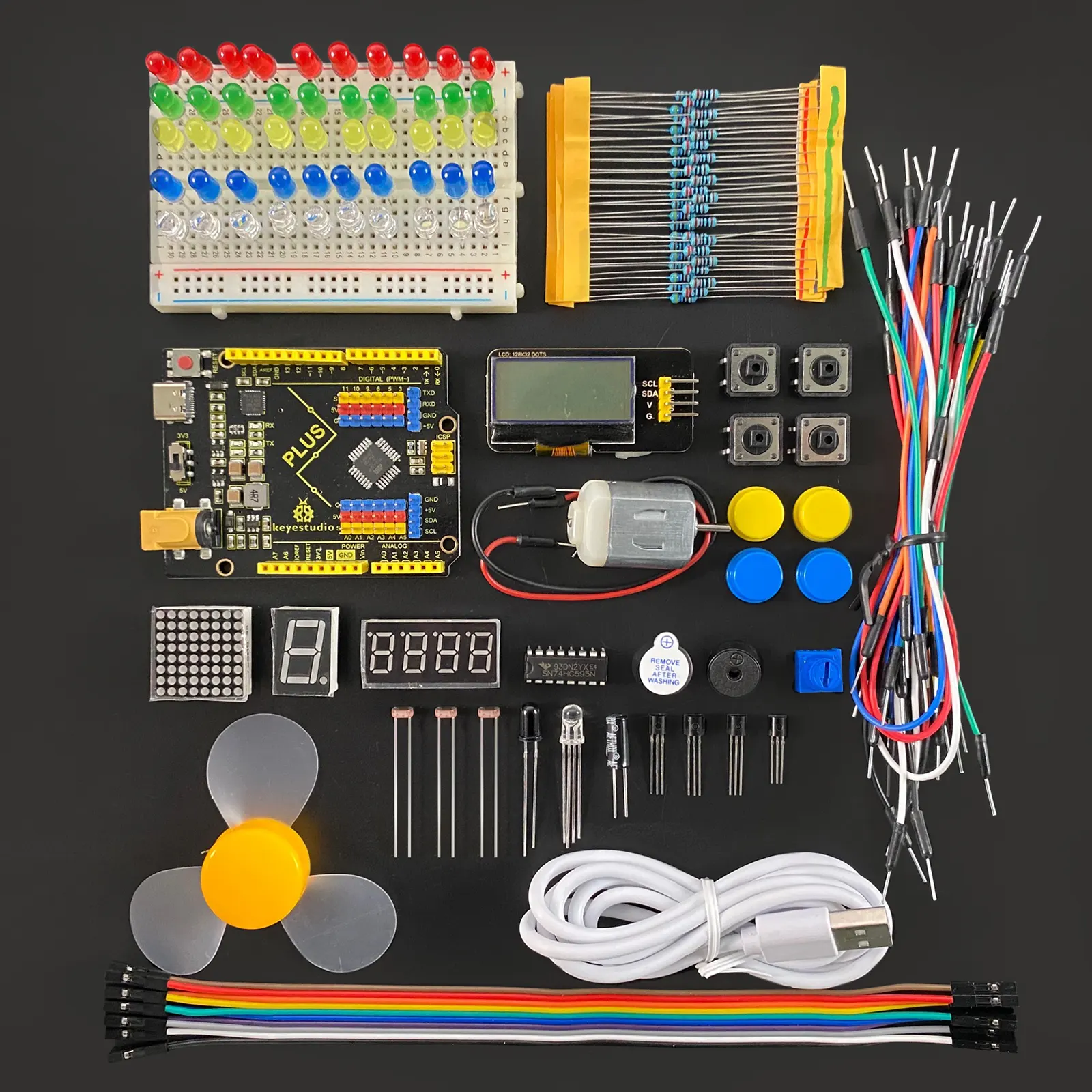 Kits educativos para estudiantes, Kit de iniciación artesanal para Arduino, Kit electrónico básico