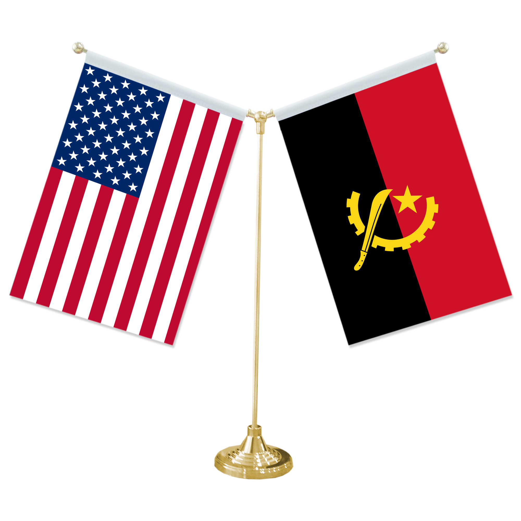 Bandera de EE. UU. y Angola