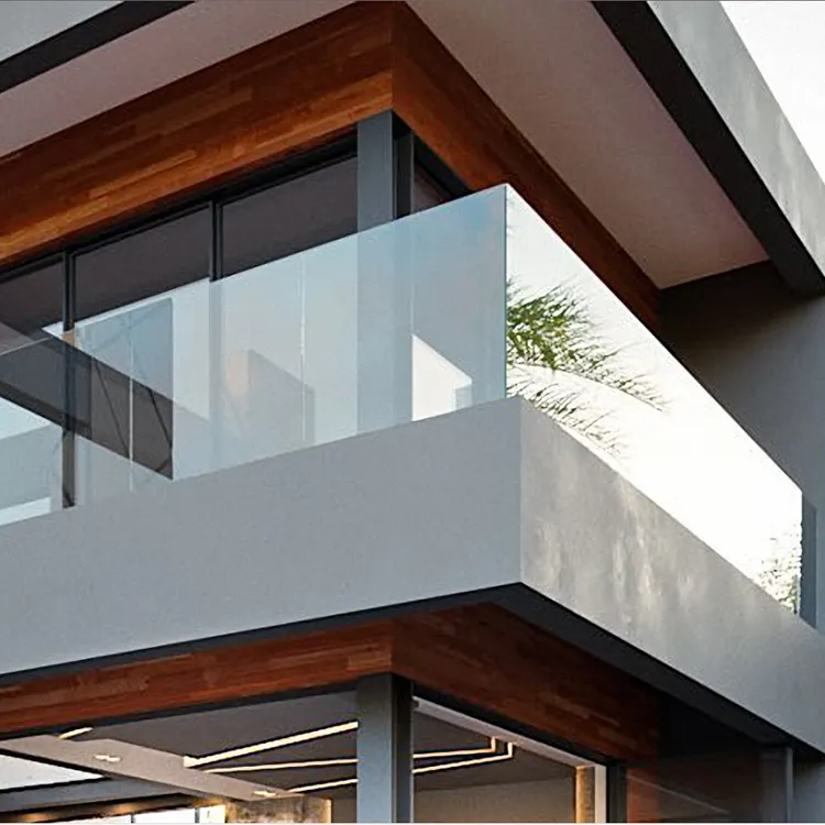 Barandilla de vidrio para exteriores, barandilla para escalera, diseños de barandilla para balcón