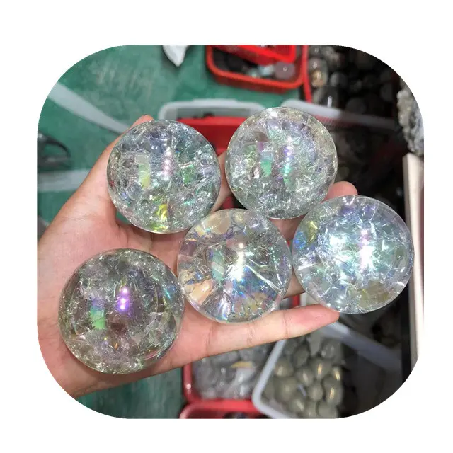Bola de vidro para decoração, cristais cristais crackle quartz
