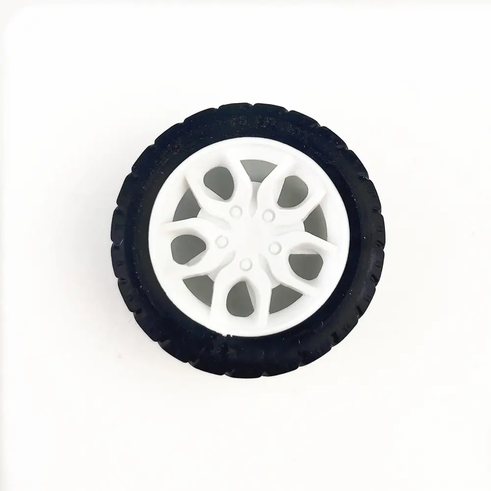 Rueda de goma de grano fino, rueda de coche de juguete, modelo artesanal, 30mm, color negro, suministro de fábrica