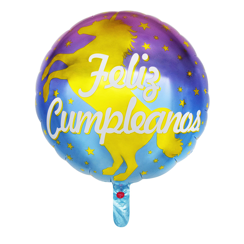 18 inch round Spanish birthday unicorn horse