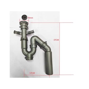 现代厨房水槽管耐高温PP材料柔性排水管节省空间单水槽刚性管 - Product Image 1