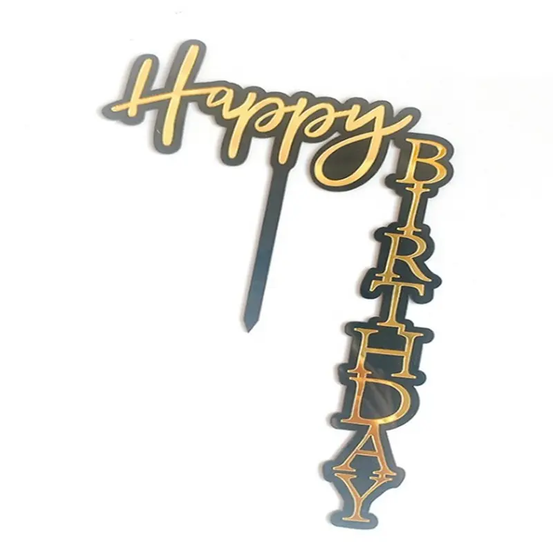 Design originale Cake Topper acrilico Happy Birthday Cake Topper decorazione per compleanno Happy Party torta bomboniere forniture