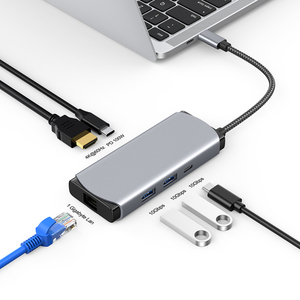 CX06 6 in1 USB C HUB 10Gbps Data hub 1gbps ethernet per il trasferimento ad alta velocità del computer portatile - Product Image 1