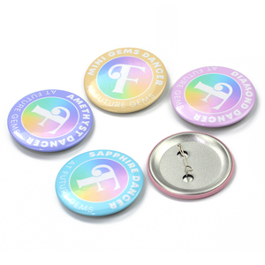OEM Factory Custom Printed Logo Tinplate Button <strong>Badge</strong> Pin Promotional <strong>Badges</strong> by Pressing Metal Blank Button <strong>Badge</strong> Safety Pin - Product Image 1