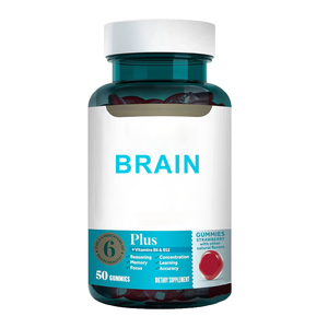 Plus Brain Gummis Memory Focus Concentración Función cognitiva con vitaminas B6 B12 Nootropics Fosfatidilserina Neurofactor