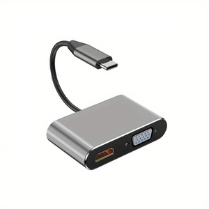 4合1 C型适配器集线器至HDMI VGA USB 3.0数字AV多端口适配器，兼容C型PD充电端口 - Product Image 1