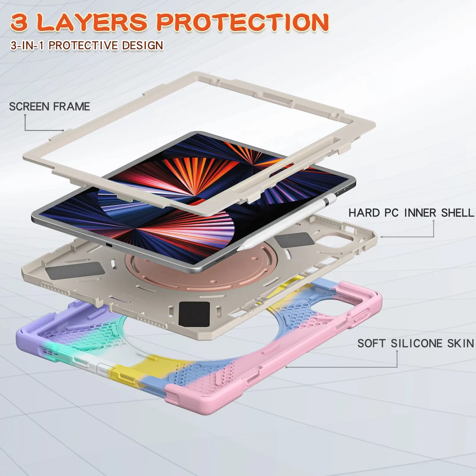 Batianda 360 Handle Grip Stand Funda protectora de cuerpo completo para iPad Pro 11 pulgadas Funda (4th/3rd/2nd/1st) con portalápices