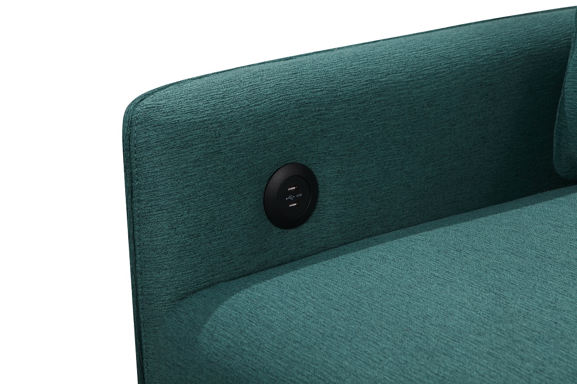 Europe Modern Style USB 2 seater Sofa Bed Foldable sofas with pull out bed and storage box