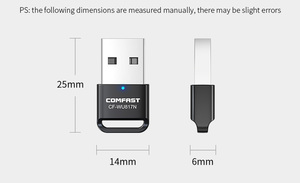 批发价无线USB WiFi适配器150Mbps PC迷你互联网网卡LAN加密狗适配器以太网接收器 - Product Image 6