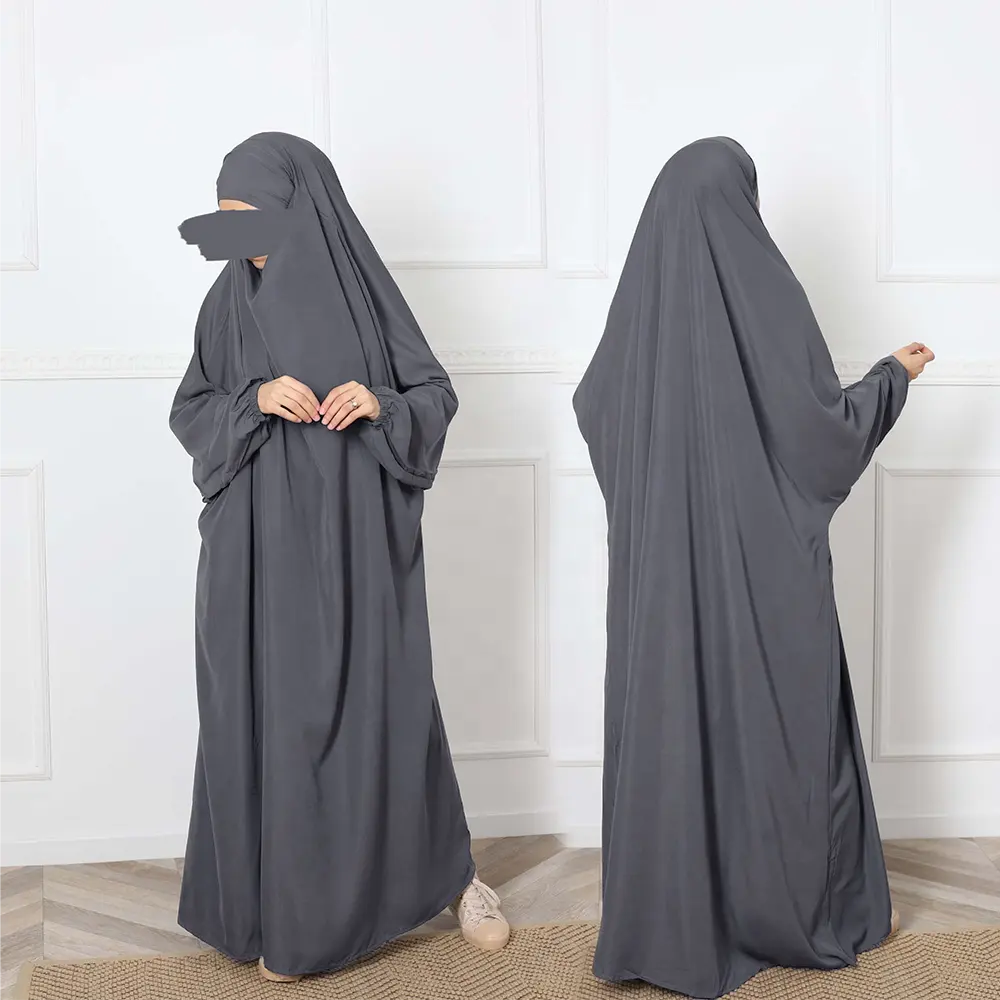 Haute qualité mode turquie turc français Jilbab pour filles Nida une pièce pleine longueur prière Khimar Jilbab Abaya robe musulmane