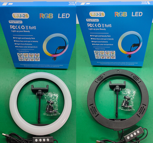 แบบพกพา6 8 10 12 18 20 26นิ้ว LED โทรศัพท์มือถือบลูทูธคลิปบน selfie Live เติมแสง RGB แหวนเติมแสงสำหรับสมาร์ทโฟน - Product Image 4