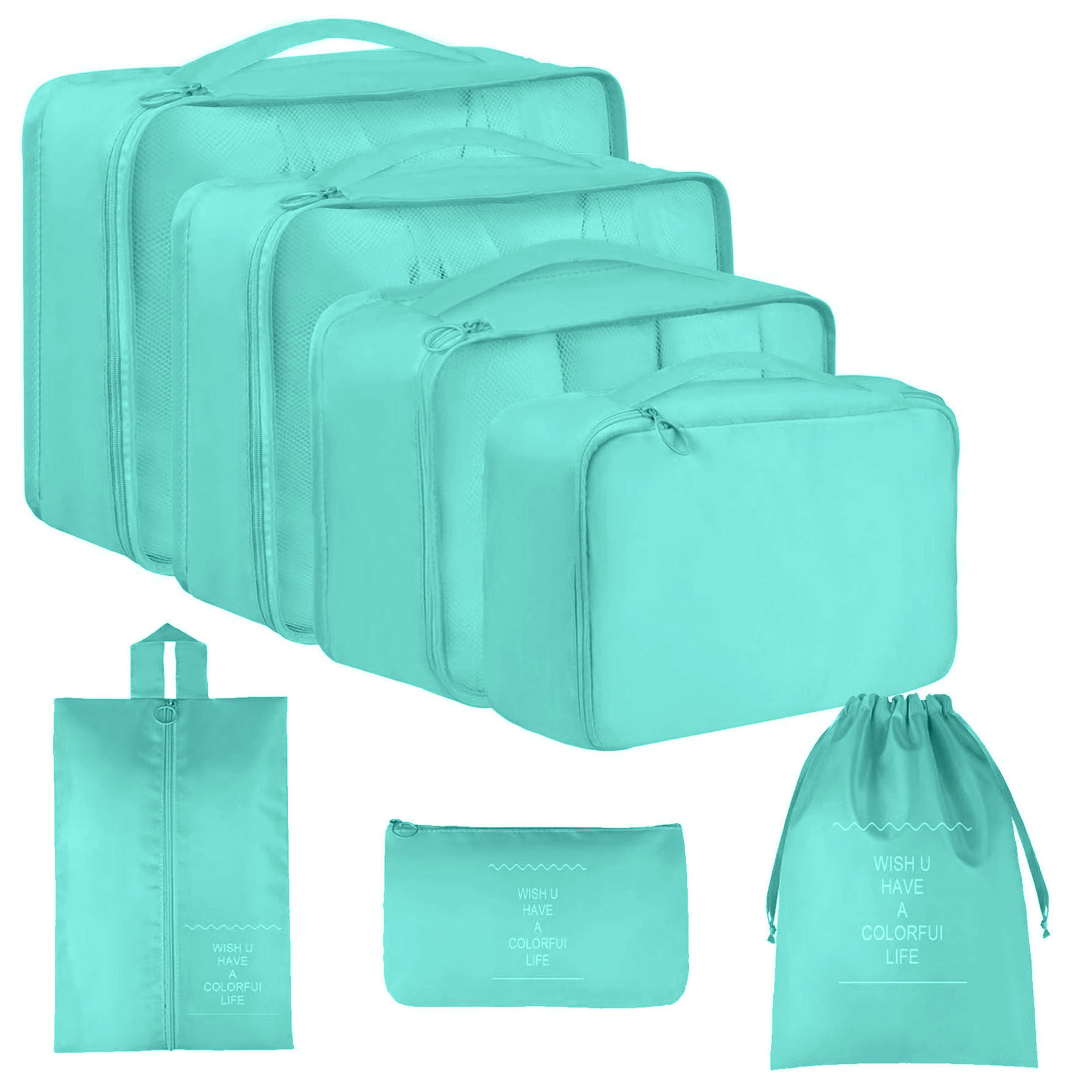 Conjunto de siete piezas azul brillante