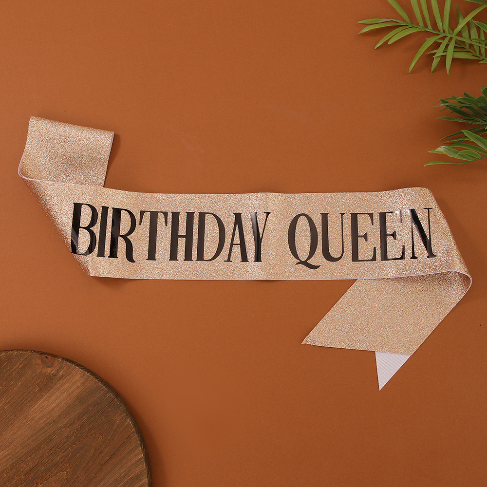 Rose gold and black Birthday Queen