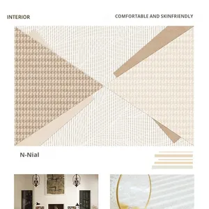 Polyester trừu tượng sơn retro phong cách Mỹ phòng khách sofa Bàn cà phê Thảm Vòng đống chống trượt chống mài mòn dễ dàng - Product Image 6