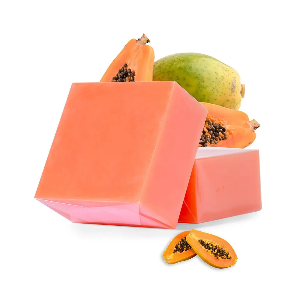 Papaya-jabón de hierbas hidratante para blanqueamiento de la piel, limpiador corporal o facial