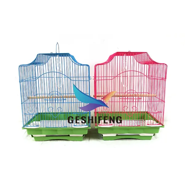 G-210702-1 Foldable Bird Metal Cage Simple Portable Foldable Small Metal Red Canary Bird Cage For Sale /