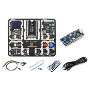 Kit de sensor de nivel de entrada Raspberry Pi Pico, incluye placa de expansión Pico y 15 módulos comunes, diseño todo en uno