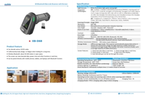 XB-D68 Syble New Arrival Supermarket QR <strong>Code</strong> Reader <strong>Android</strong> Handheld Wireless Barcode <strong>Scanner</strong>