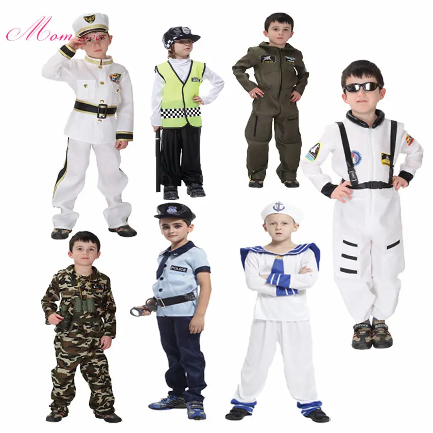 Kostum Princess Polisi untuk Anak Laki-laki, Kostum Cosplay Pesta Karnaval Halloween Karakter Khusus Angkatan Laut untuk Anak-anak