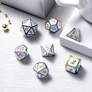 ชุดลูกเต๋าหลายหน้าแบบ RPG D12โลโก้ออกแบบได้ตามต้องการแกะสลักโลหะ COC D & D & DS สำหรับเกมกระดาน - Product Image 3