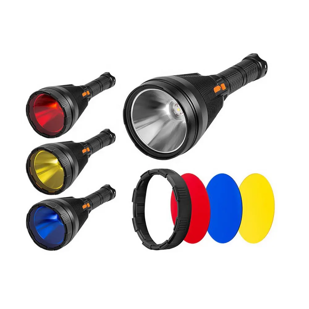 Big Torch Light Cup Tricolor Rechargeable XHP50 LED Searchlight Torches & Flashlights Super Bright 140.00MM 18650 75 80 IP65 5V