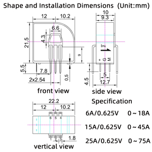 Hochpräziser Hall-Effekt-Stroms ensor mit geschlossenem Regelkreis Eingang 6A 15A 25A für die Batterie-Energie verwaltung - Product Image 3
