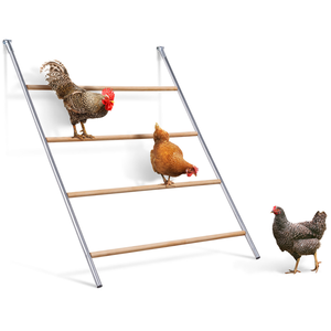 Tavuklar için büyük levrek 4 seviyeleri uyumlu ahşap muhafaza tavuk merdiveni - Product Image 4