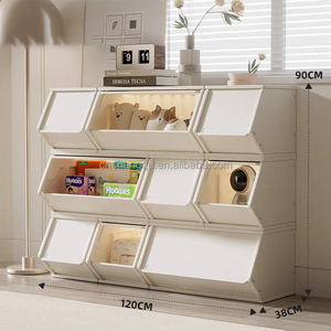 Vsuch Đồ Chơi Lưu Trữ Tổ Chức Quần Áo Đồ Ăn Nhẹ Container Thùng Thêm Lớn Stackable Phía Trước Mở Nhựa Trẻ Em Xếp Chồng Lưu Trữ Thùng - Product Image 3