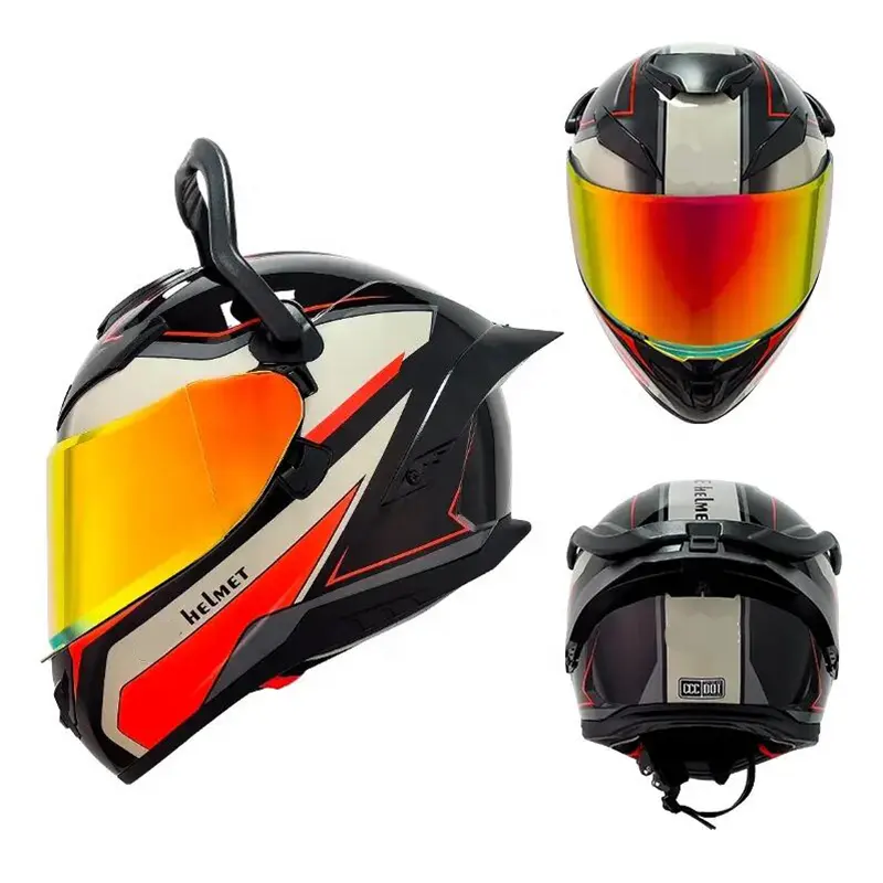 Schädel Wikinger Graffito Stil ABS Material Radfahren Licht Smart Helm Motorrad HJC Helm