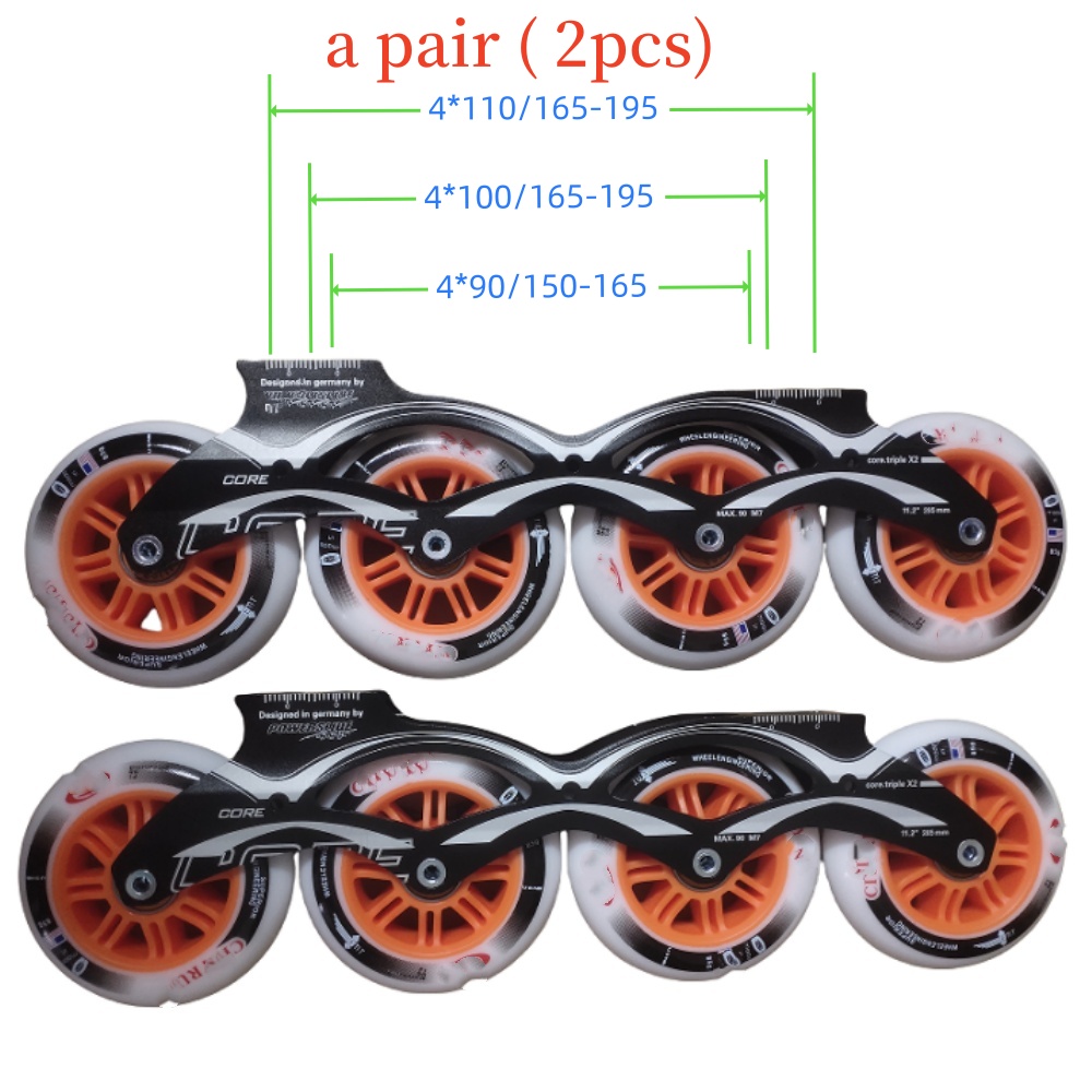 Noir 4*90mm (Roue/8pcs + Cadre/2pcs)