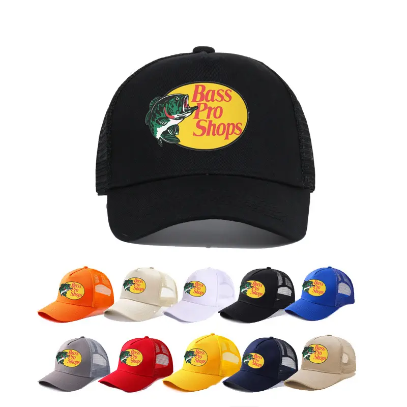 Topi bisbol jala 5 panel kualitas tinggi HT-2273 topi Trucker kustom pelindung terik matahari hewan musim panas populer untuk pria dan wanita