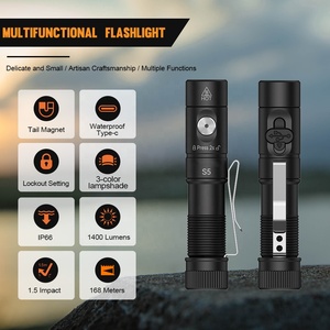 Asafee AK-S5 Nhỏ Chiến Thuật Đèn Pin Di Động 1400Lumen Mini Torch Ánh Sáng Có Thể Sạc Lại Nhôm Chiến Thuật Đèn Pin Với Nam Châm - Product Image 2