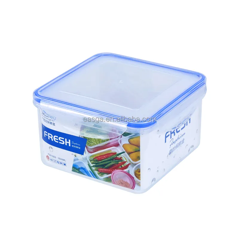 Récipient alimentaire carré en plastique avec couvercle, conteneurs de stockage des aliments pour le réfrigérateur boîte de stockage des aliments végétaux en plastique transparent