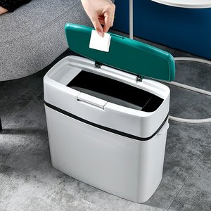 Hijyenik çöp tenekesi açık üst basit kare plastik ev çöp tenekesi banyo için popüler deniz kullanımı için - Product Image 6